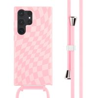 imoshion Siliconen design hoesje met koord Samsung Galaxy S23 Ultra - Retro Pink