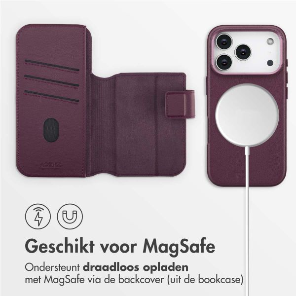 Accezz Leather Bookcase 2-in-1 met MagSafe Apple iPhone 17 Pro - Heath Purple