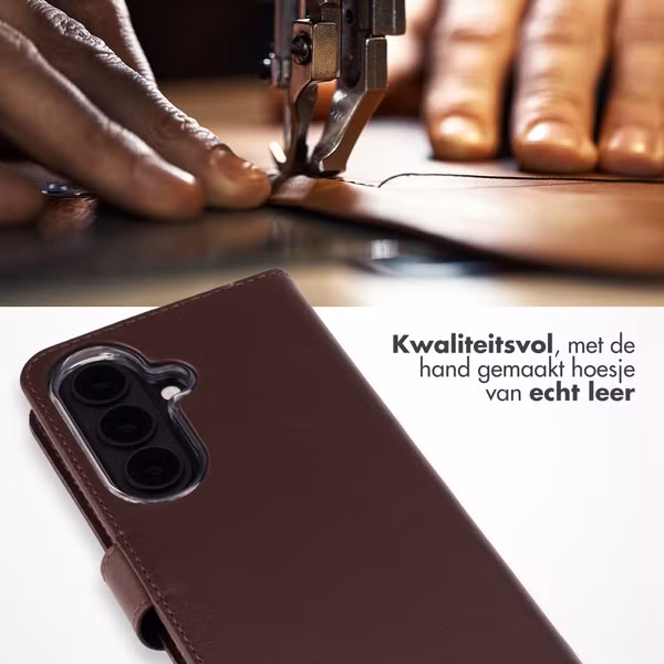 Selencia Echt Leren Bookcase Samsung Galaxy S26 Plus - Bruin