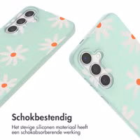 imoshion Siliconen design hoesje met koord Samsung Galaxy S24 - Green Flower Distance