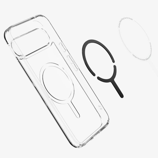 Spigen Ultra Hybrid Backcover Metal Ring MagFit Google Pixel 9 Pro XL - Transparant / Wit