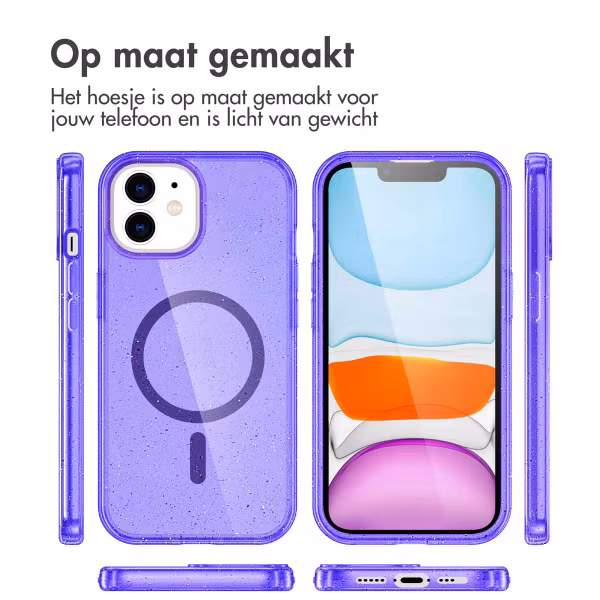 imoshion Sparkle Backcover met MagSafe Apple iPhone 12 (Pro) - Glitter Paars