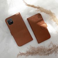 Selencia Echt Leren Bookcase Samsung Galaxy A42 - Lichtbruin