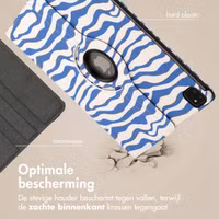 imoshion 360° Draaibare Design Bookcase Apple iPad Pro 12.9 (2018/2020/2021/2022) - White Blue Stripes