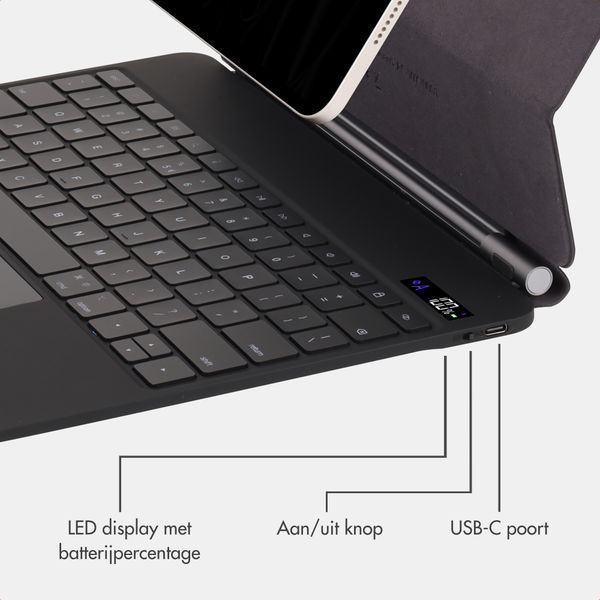 Accezz Magnetic Bluetooth Keyboard Apple iPad Air 11 inch (2025) M3 / (2024) M2 / Pro 11 (2018/2020/2021/2022) - QWERTY / NL - Zwart