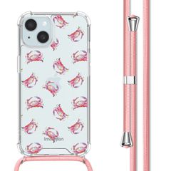imoshion Design hoesje met koord Apple iPhone 15 - Crab Watercolor
