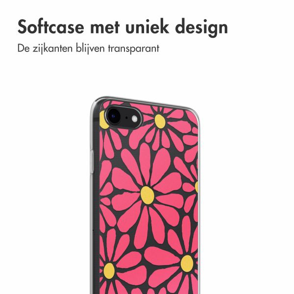 imoshion  Design hoesje iPhone SE (2022 / 2020) / 8 / 7 - Dusty Rose Flowers Connect