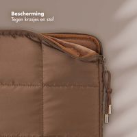 Selencia Puffy Laptop hoes 13-14 inch - Laptopsleeve - Mocha Brown
