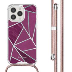 imoshion Design hoesje met koord Apple iPhone 15 Pro - Bordeaux Graphic
