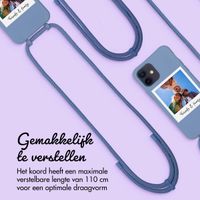 Gepersonaliseerd Color Backcover MagSafe met afneembaar koord en polaroid  iPhone 12 Pro - Ash Blue