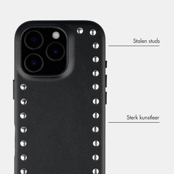 Selencia Studs Backcover met MagSafe Apple iPhone 16 Pro - Velvet Black