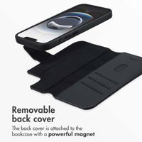 Accezz 2-in-1 Leather Bookcase with MagSafe Apple iPhone 17e / 16e - Onyx Black