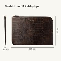 Selencia Croco Laptophoes 14 inch - Laptopsleeve - Choco Brown