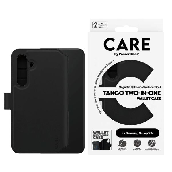 CARE by PanzerGlass Tango 2 in 1 Wallet Case MagSafe Samsung Galaxy S24 - Black