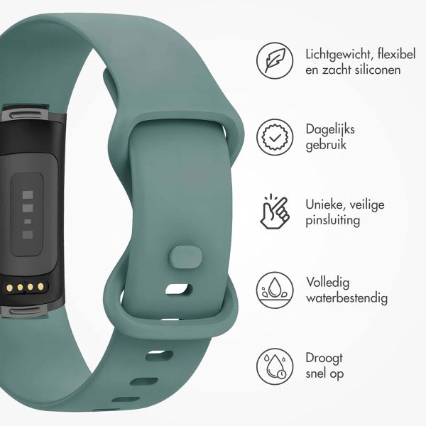 imoshion Siliconen bandje Fitbit Charge 5 / Charge 6 - Maat S - Olijfgroen