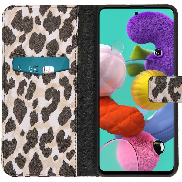 imoshion Design Softcase Bookcase Galaxy A51 - Golden Leopard