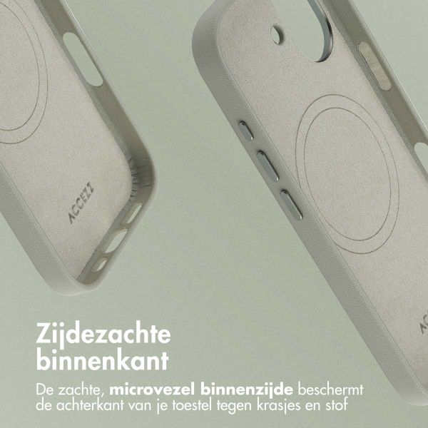 Accezz MagSafe Leather Backcover Apple iPhone 17 - Light Grey