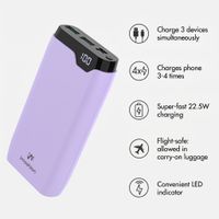 imoshion Power bank 20,000 mAh - 22.5W Fast charger - USB-C / USB-A - Lilac