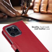 Selencia Genuine Leather Book Case Apple iPhone 16 Pro Max - Red