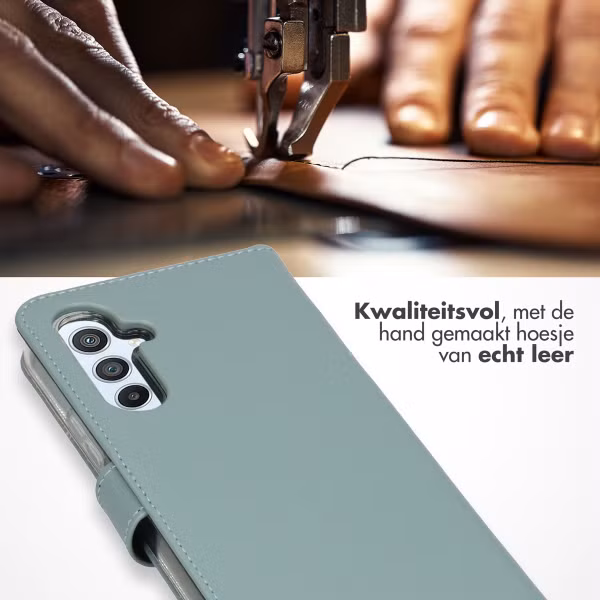 Selencia Echt Leren Bookcase Samsung Galaxy A54 (5G) - Lichtblauw
