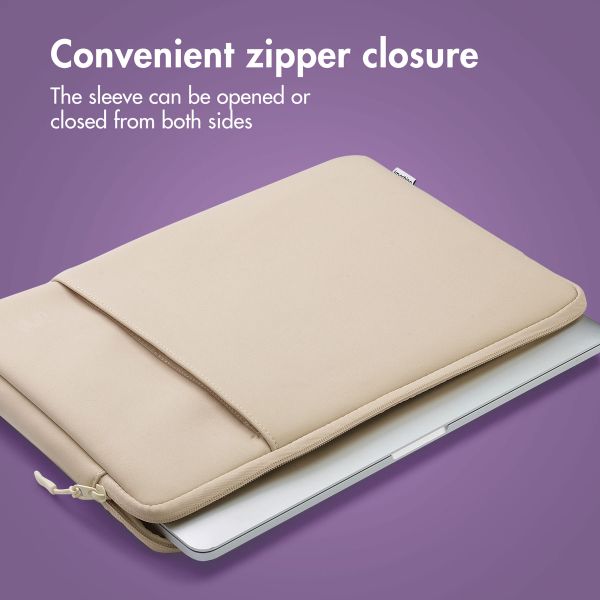 imoshion Laptop sleeve with storage pocket 13 inch - Sandstone