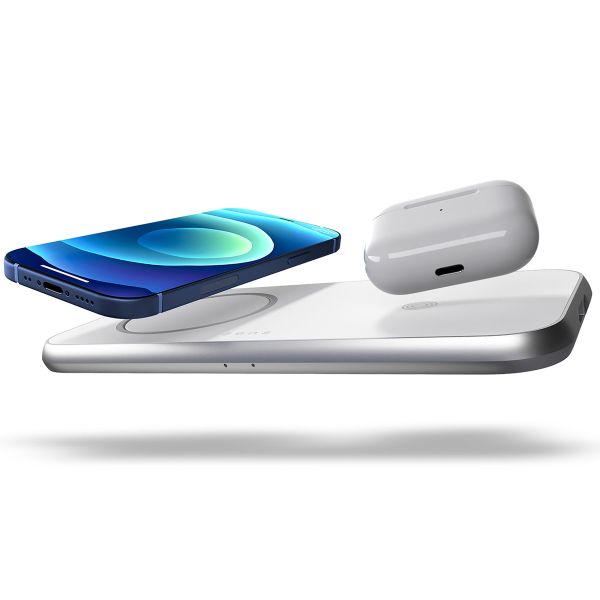 Zens Aluminium 3-in-1 Wireless Charger - Draadloze oplader voor iPhone, Apple AirPods en iPad - Geschikt voor MagSafe en Qi2 - Power Delivery - 45 Watt