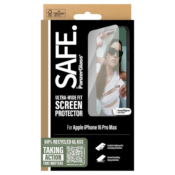 SAFE by PanzerGlass Ultra-Wide Fit Screenprotector iPhone 16 Pro Max