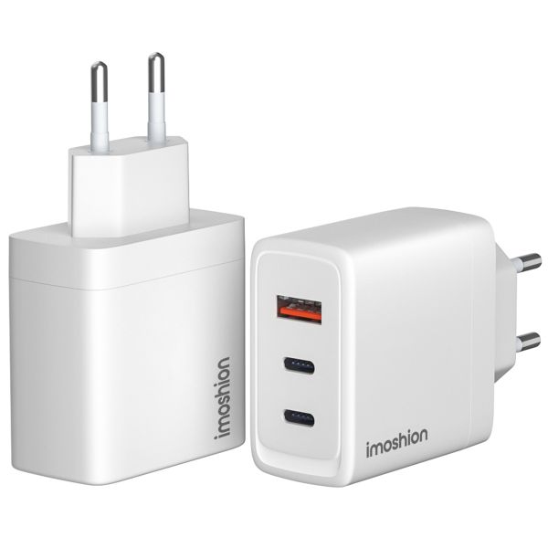 imoshion Wall Charger 65 Watt | 2x USB-C + 1x USB-A - Wit