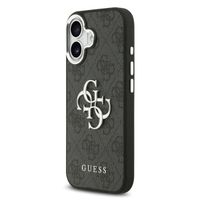 Guess 4G Metal Logo Backcover Apple iPhone 17 - Silver Edge - Black
