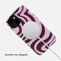 Selencia Vivid Backcover met MagSafe Apple iPhone 14 - Wavy Swirl Pink Plum