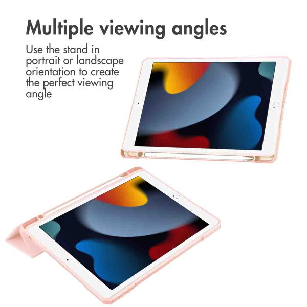 imoshion Trifold Hard Case Book Cover Apple iPad 9 (2021) 10.2 inch / iPad 8 (2020) 10.2 inch / iPad 7 (2019) 10.2 inch - Pink