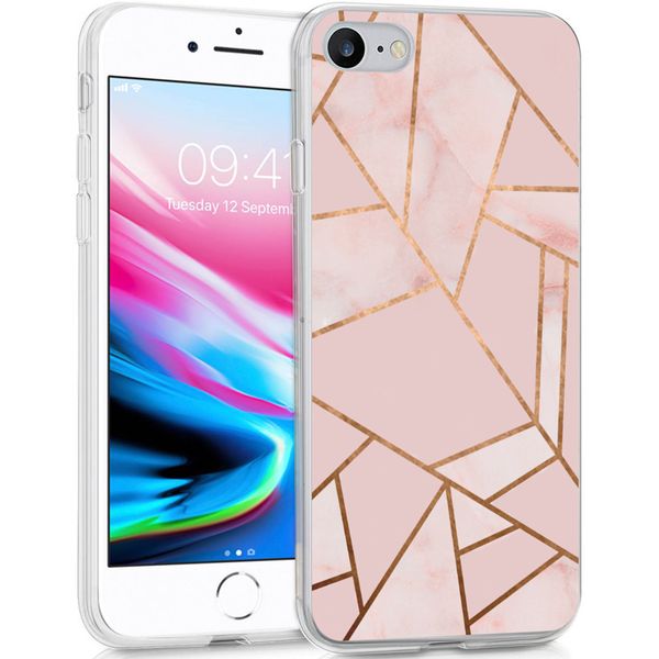 imoshion Design hoesje iPhone SE (2022 / 2020) / 8 / 7 / 6s - Grafisch Koper / Roze