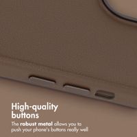 Accezz Leather Back Cover with MagSafe Apple iPhone 15 - Coffee Brown