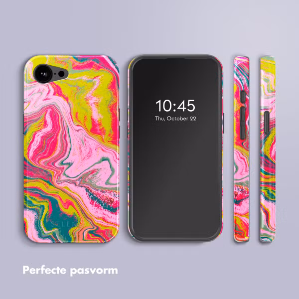 Selencia Vivid Backcover met MagSafe Apple iPhone 16e - Marble Pink