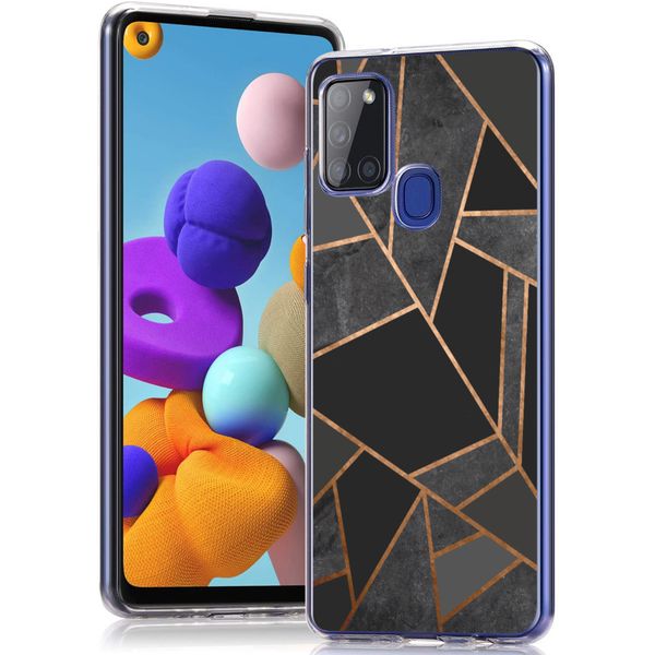 imoshion Design hoesje Samsung Galaxy A21s - Grafisch Koper / Zwart