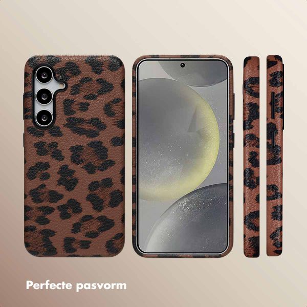 Selencia Sabi Backcover Panterprint met MagSafe Samsung Galaxy S24 - Mocha Brown