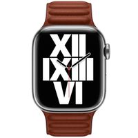 Apple Leather Link Apple Watch Series 1 t/m 9 / SE (38/40/41 mm) | Series 10 / 11 (42 mm) - Maat S/M - Umber