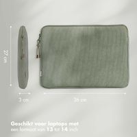 Selencia Corduroy Laptop hoes 13-14 inch - Laptopsleeve -Pistache Cream