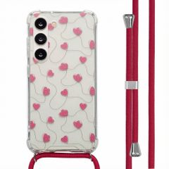 imoshion Design hoesje met koord Samsung Galaxy S23 - Dusty Rose Connected Hearts
