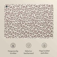 Selencia Sabi Bookcase met panterprint Samsung Galaxy Tab A9 Plus - Soft Ivory