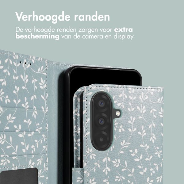 imoshion Design Bookcase Samsung Galaxy A57 (5G) - Smoke Green Flowers