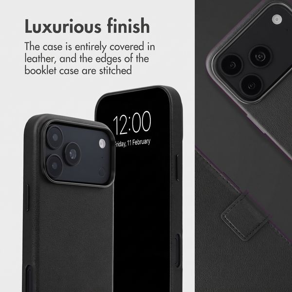 Accezz 2-in-1 Leather Bookcase with MagSafe Apple iPhone 18 Pro / 17 Pro - Onyx Black