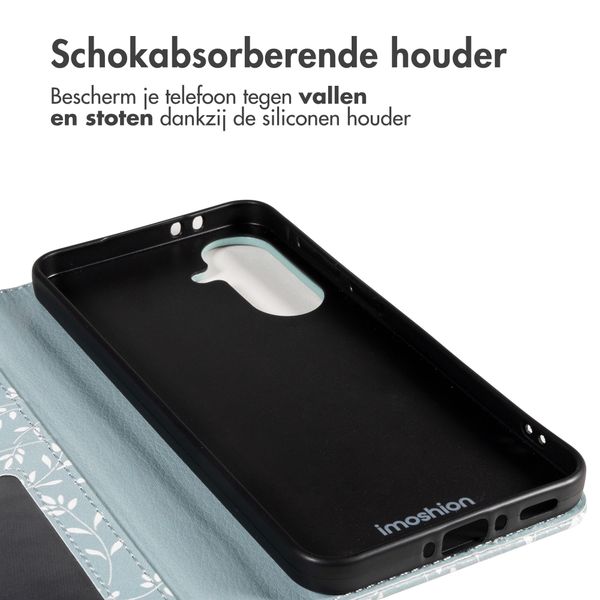 imoshion Design Bookcase Samsung Galaxy A57 (5G) - Smoke Green Flowers