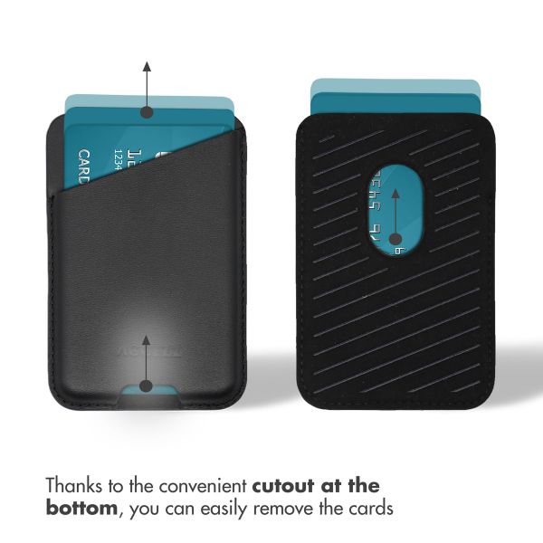 Accezz Leather Card Holder - Compatible with MagSafe and Qi2 - Onyx Black