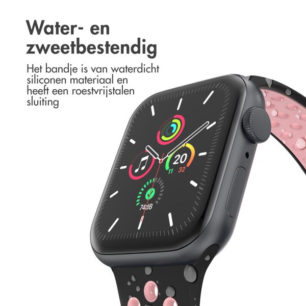 imoshion Sport⁺ bandje Apple Watch Series 1 t/m 9 / SE (38/40/41 mm) | Series 10 (42 mm) - Maat M/L - Black Pink