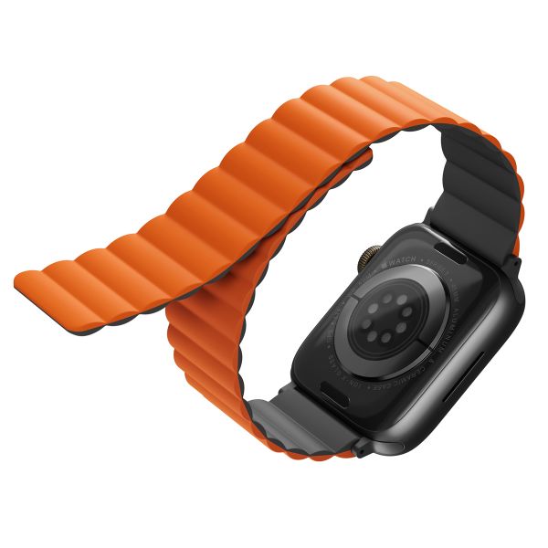 Uniq Revix dubbelzijdig bandje Apple Watch Series 1 t/m 10 / SE / Ultra (2) (44/45/46/49 mm) - Charcoal (Grey/Orange)