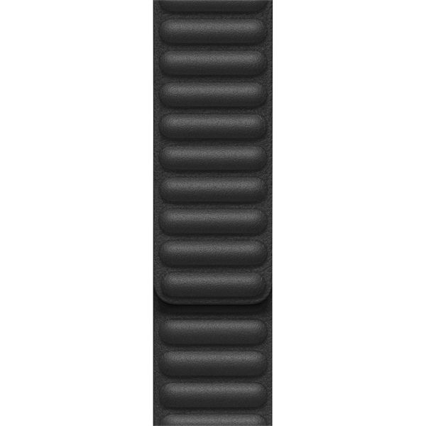 Apple Leather Link Apple Watch Series 1 t/m 9 / SE (38/40/41 mm) | Series 10 / 11 (42 mm) - Maat S/M - Zwart