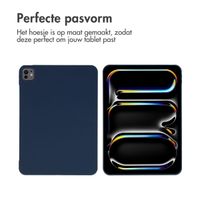 Accezz Liquid Silicone Backcover met penhouder Apple iPad Pro 11 (2024) M4 - Donkerblauw