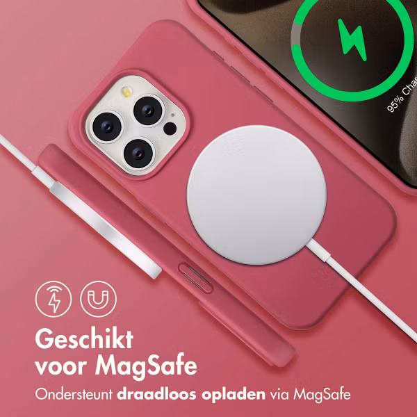 imoshion Color Backcover met afneembaar koord MagSafe Apple iPhone 15 Pro - Raspberry