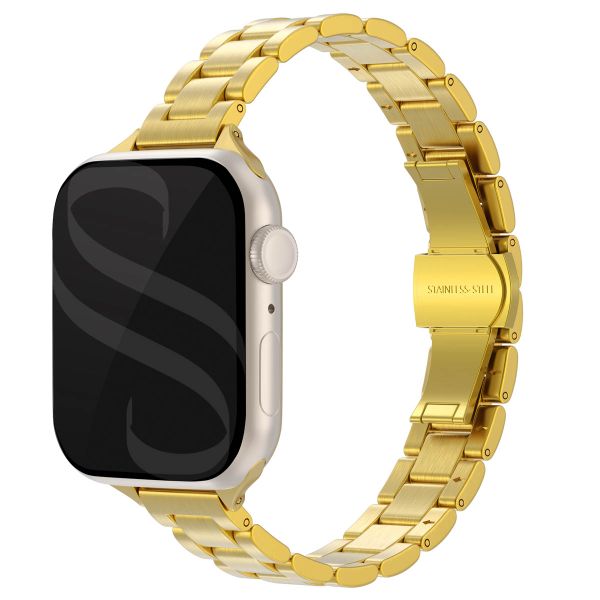 Selencia Slim Steel schakelbandje Apple Watch Series 1 t/m 9 / SE (38/40/41 mm) | Series 10 (42 mm) - Goud